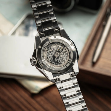 RELÓGIO BOLDR ODYSSEY FREEDIVER GMT SP1961 (COMBO COM 2 PULSEIRAS - PULSEIRA DE AÇO INOX + PULSEIRA DE BORRACHA AZUL MAR